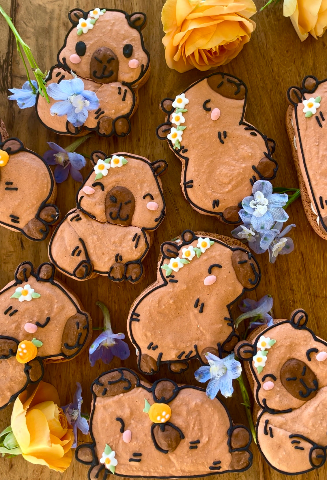 Limited Edition Capybara Bouquet + 4 Capybara Macarons